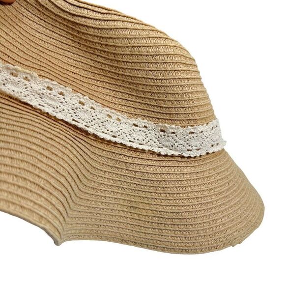 Vintage Straw Brim Hat O/S - Picture 2 of 7